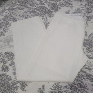 Calvin Klein White Linen-Cotton Pants Size 34 x 30